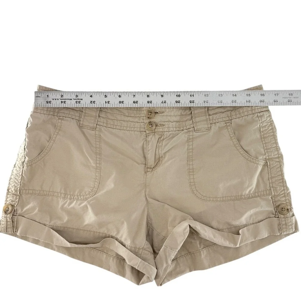 London Jean Chino Shorts Womens 10 Khaki Tan Cotton‎ Cuffed Utility RN 80763